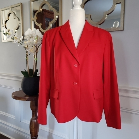 NEW Pendleton Holiday Red Wool Blazer Suit Jacket 18P Office Church Classic - Picture 12 of 12